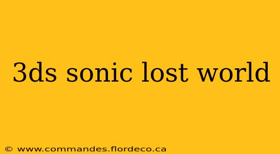 3ds sonic lost world