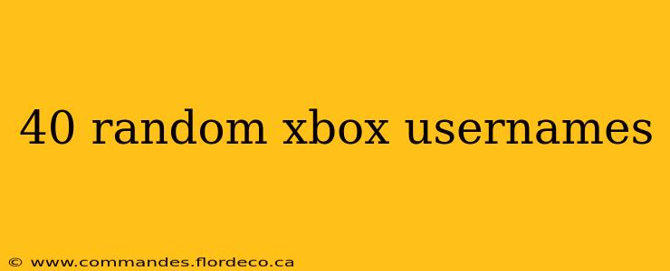 40 random xbox usernames