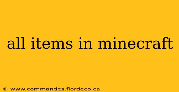 all items in minecraft
