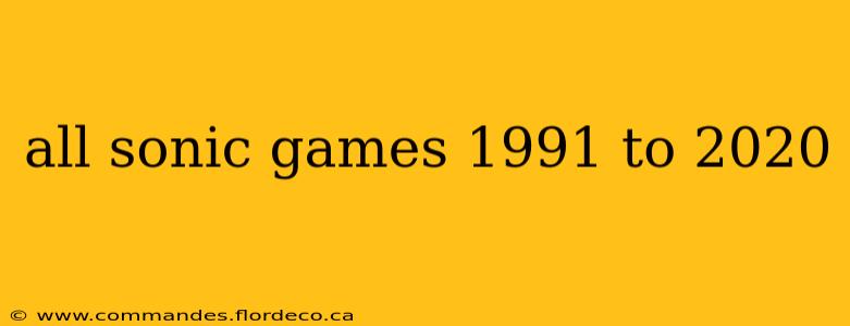 all sonic games 1991 to 2020