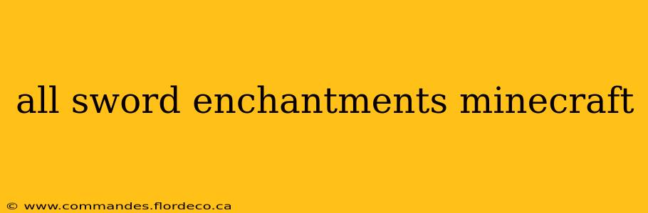 all sword enchantments minecraft