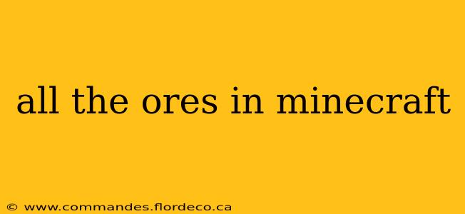 all the ores in minecraft