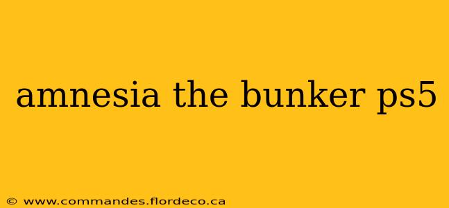 amnesia the bunker ps5