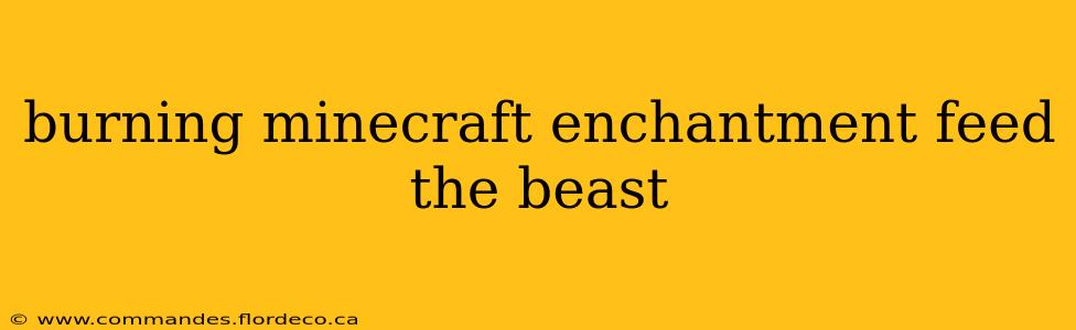 burning minecraft enchantment feed the beast