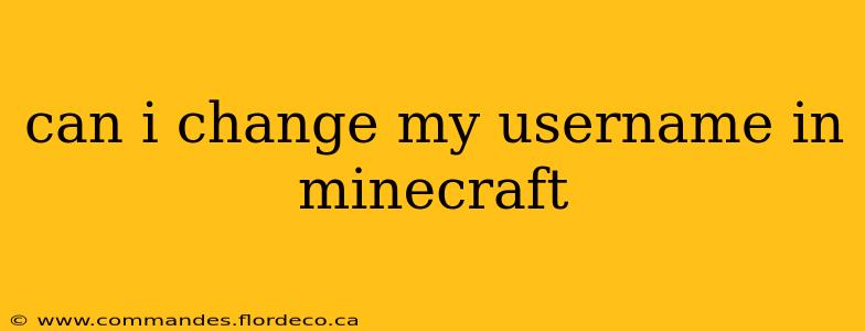 can i change my username in minecraft