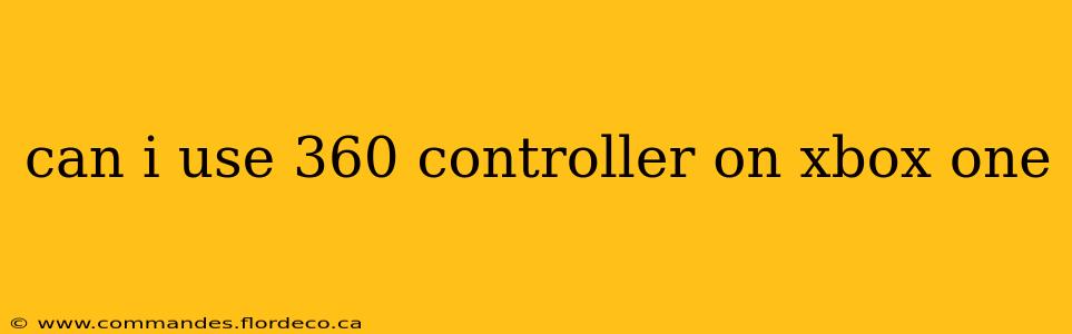 can i use 360 controller on xbox one