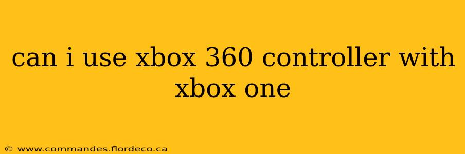 can i use xbox 360 controller with xbox one