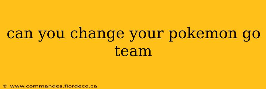can you change your pokemon go team