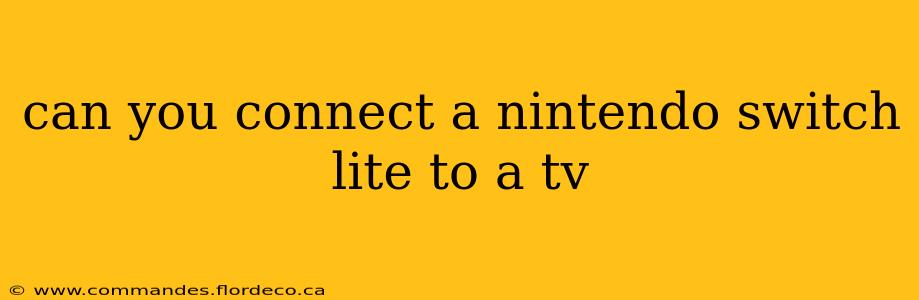 can you connect a nintendo switch lite to a tv