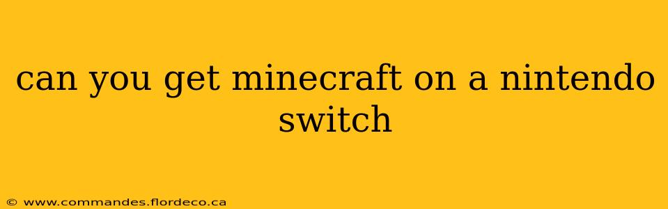 can you get minecraft on a nintendo switch