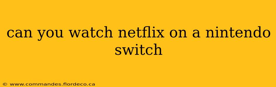 can you watch netflix on a nintendo switch