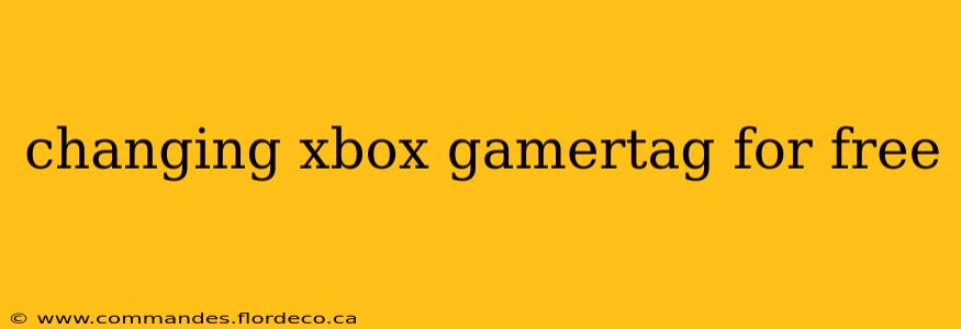 changing xbox gamertag for free