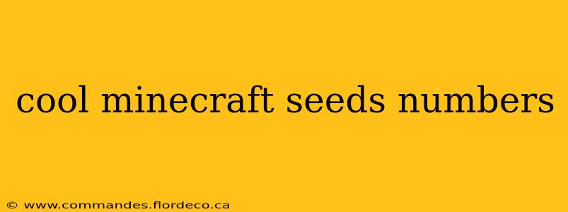 cool minecraft seeds numbers