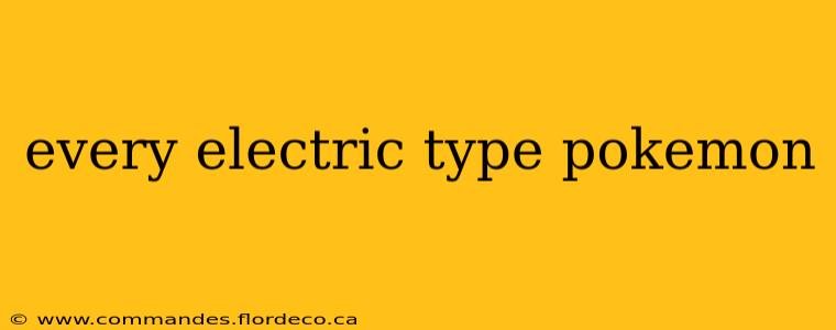 every electric type pokemon