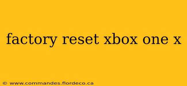 factory reset xbox one x