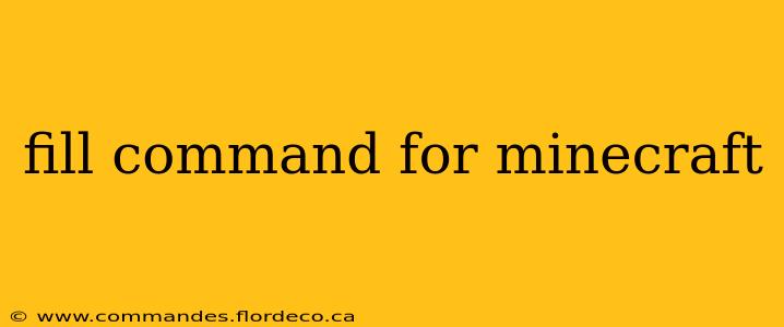 fill command for minecraft