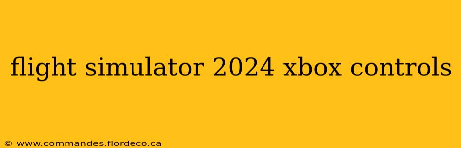 flight simulator 2024 xbox controls
