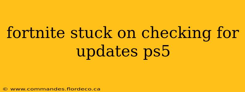 fortnite stuck on checking for updates ps5