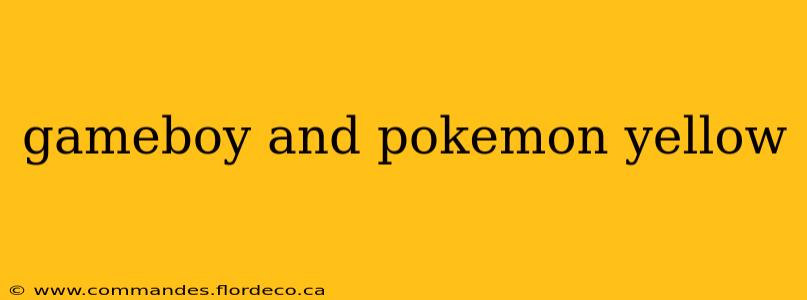 gameboy and pokemon yellow