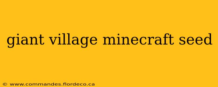 giant village minecraft seed
