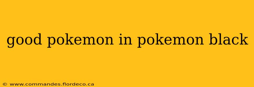 good pokemon in pokemon black