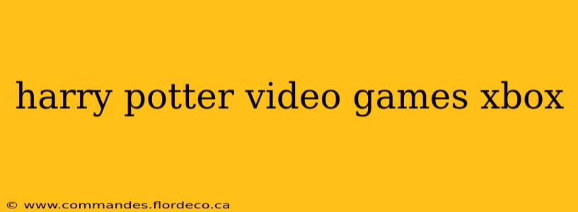 harry potter video games xbox