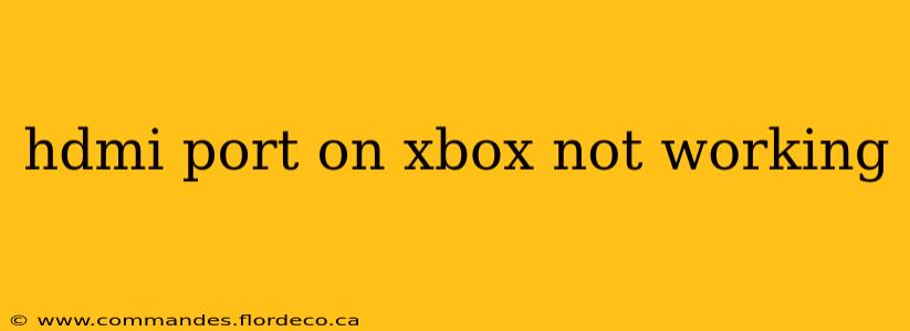 hdmi port on xbox not working