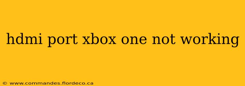 hdmi port xbox one not working