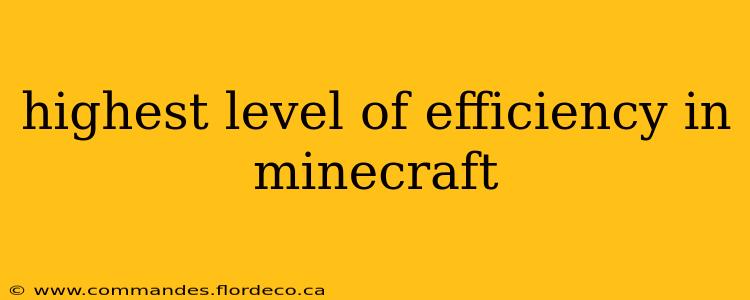 highest level of efficiency in minecraft