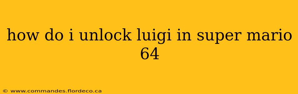how do i unlock luigi in super mario 64