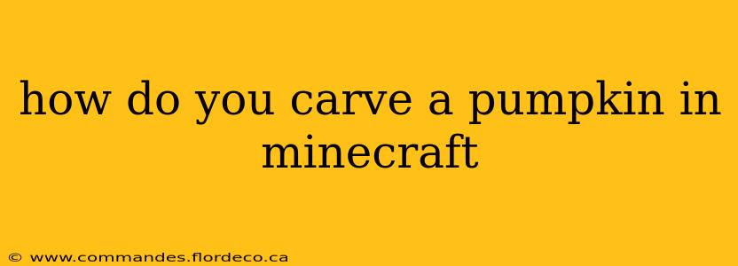 how do you carve a pumpkin in minecraft