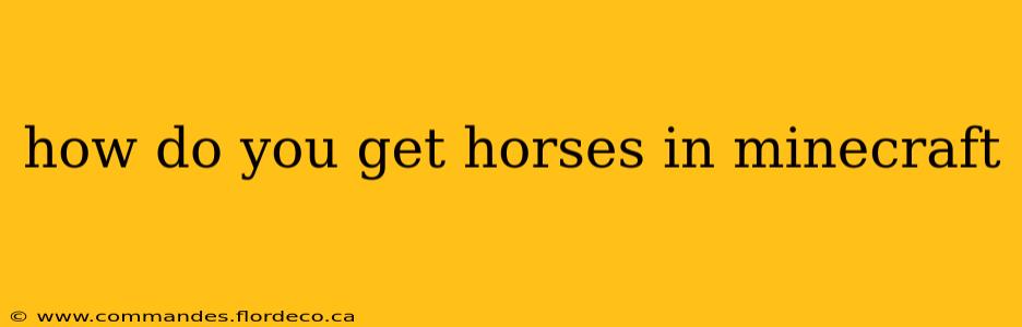 how do you get horses in minecraft