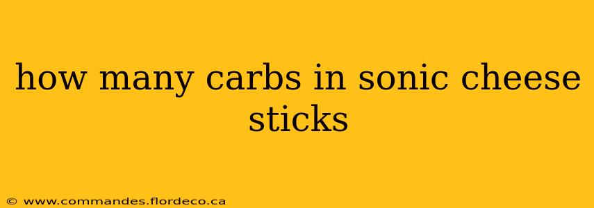 how many carbs in sonic cheese sticks