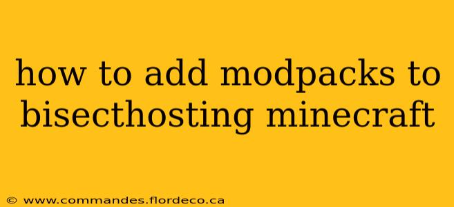 how to add modpacks to bisecthosting minecraft