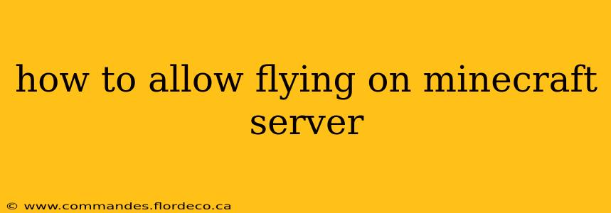 how to allow flying on minecraft server