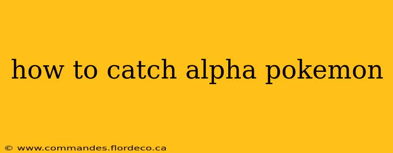 how to catch alpha pokemon