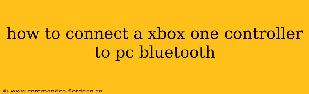 how to connect a xbox one controller to pc bluetooth