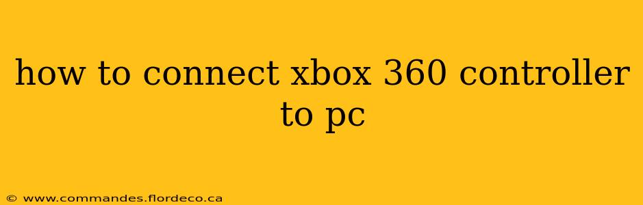 how to connect xbox 360 controller to pc