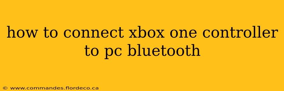 how to connect xbox one controller to pc bluetooth