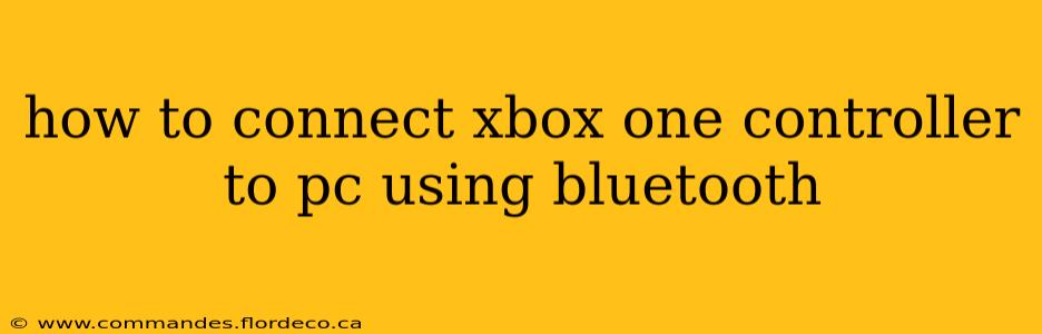 how to connect xbox one controller to pc using bluetooth