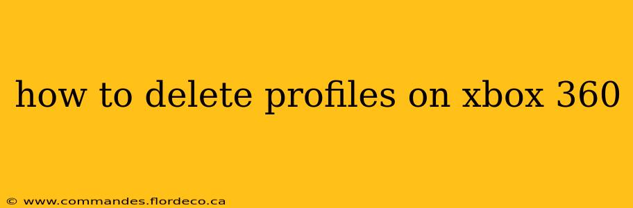 how to delete profiles on xbox 360