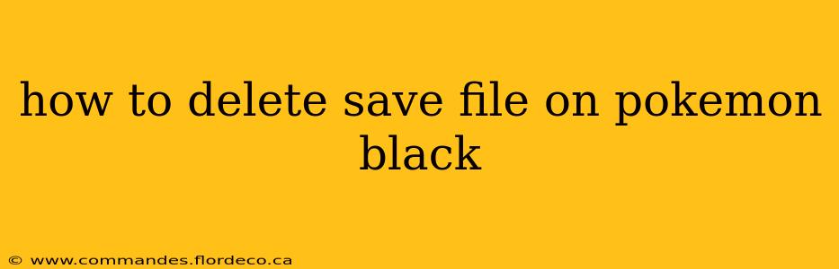 how to delete save file on pokemon black