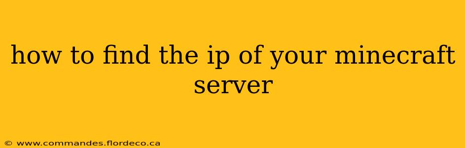 how to find the ip of your minecraft server