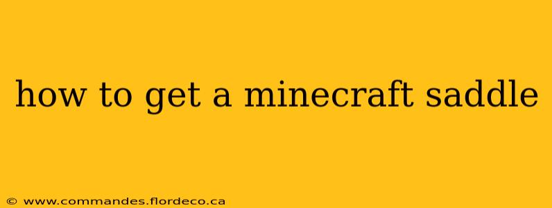 how to get a minecraft saddle