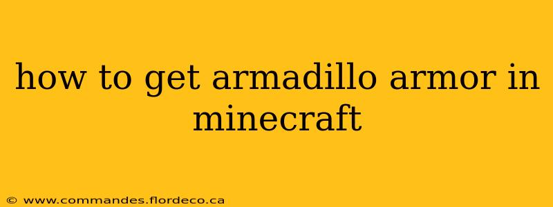 how to get armadillo armor in minecraft