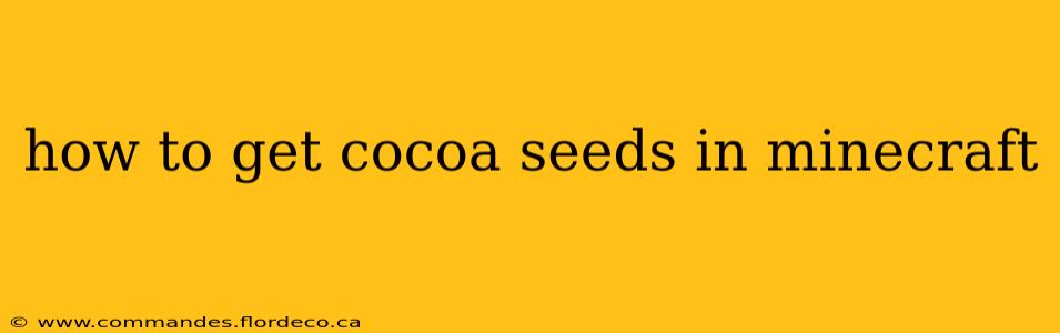 how to get cocoa seeds in minecraft