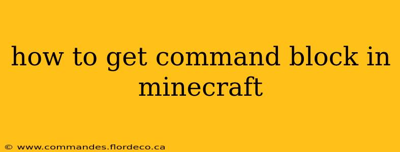how to get command block in minecraft
