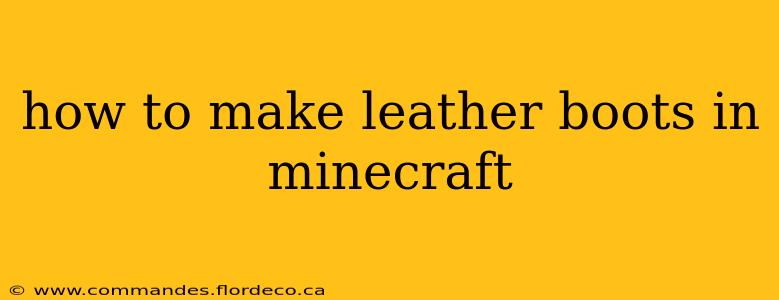 how to make leather boots in minecraft