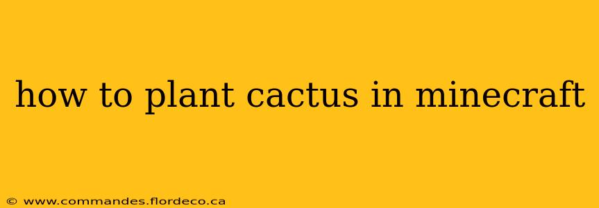how to plant cactus in minecraft