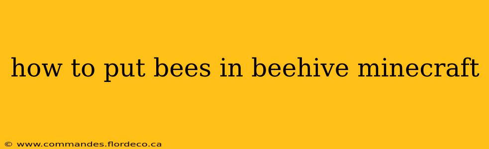how to put bees in beehive minecraft
